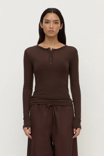 Nora Merino Wool Henley | Ganache