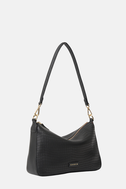 Dane Shoulder Bag | Black Luxe Emboss