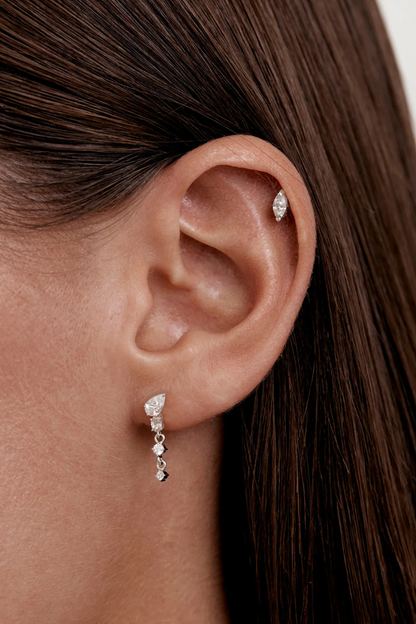 Sterling Silver Guided By The Stars Drop Earrings