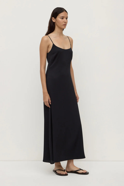 Amaris Silk Maxi Dress | Black