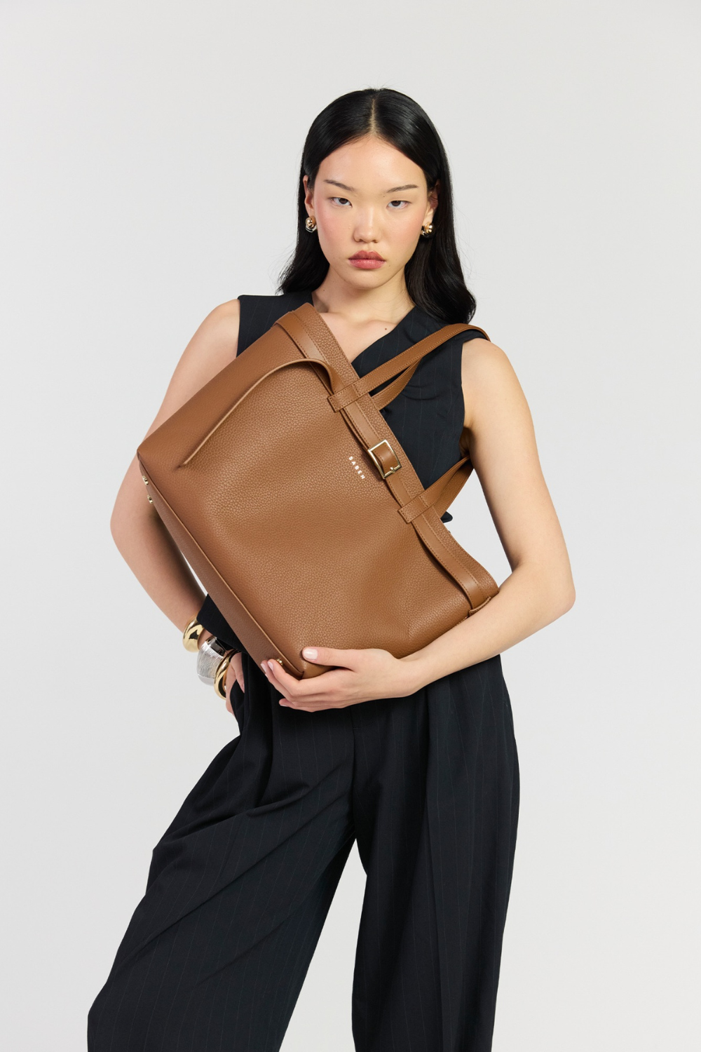 Tabby Shoulder Bag | Tan + Bronze