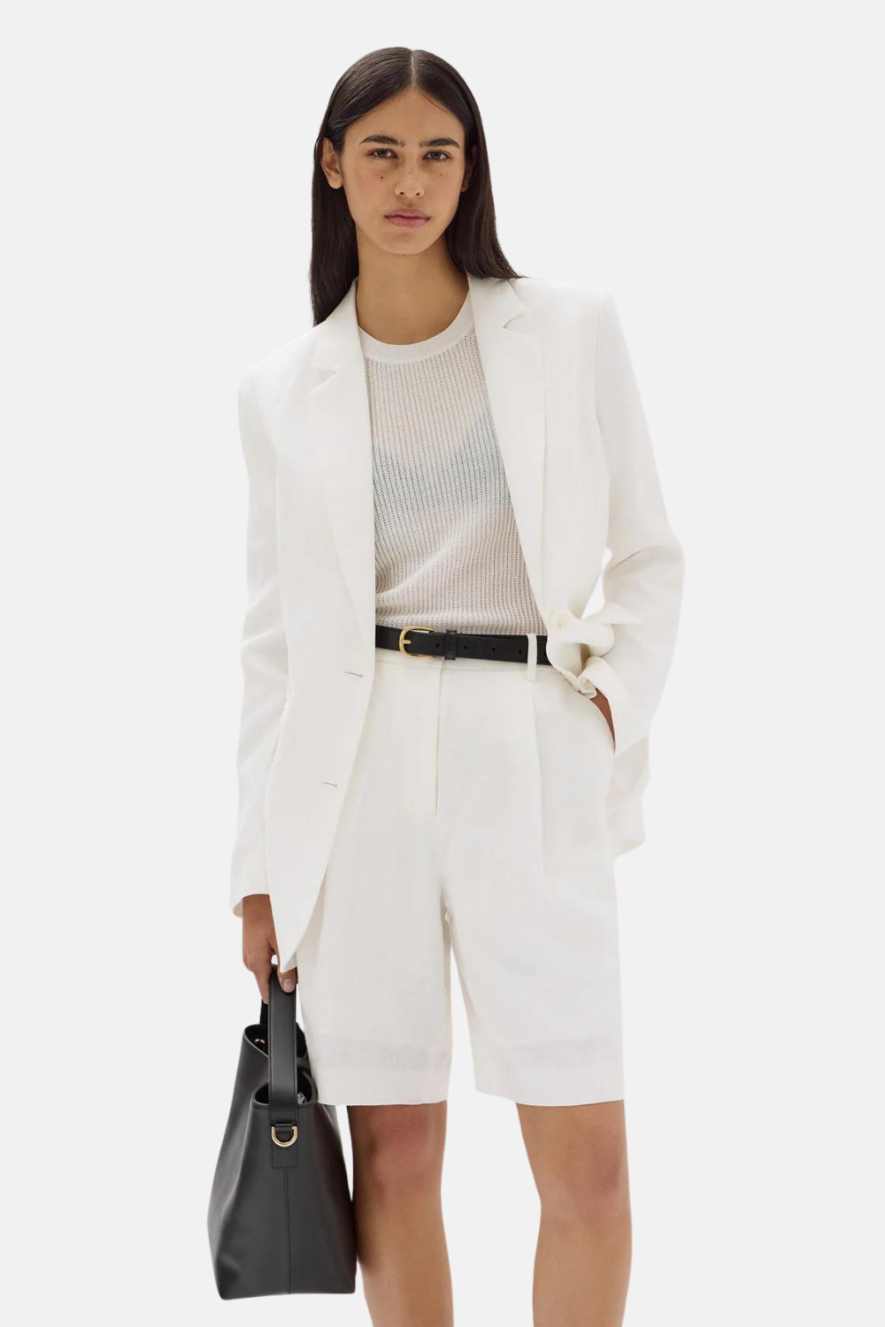 Aria Linen Short | Antique White