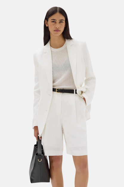 Aria Linen Short | Antique White