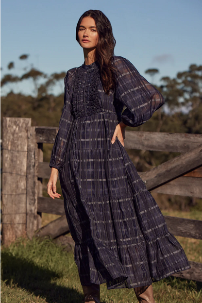 Zeal Dress | Ink Black Check
