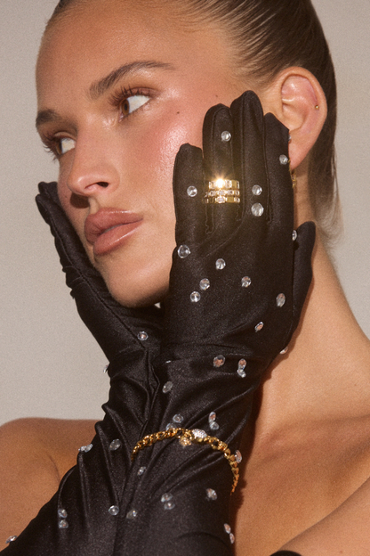 Bianca Bezel Ring Set | Gold
