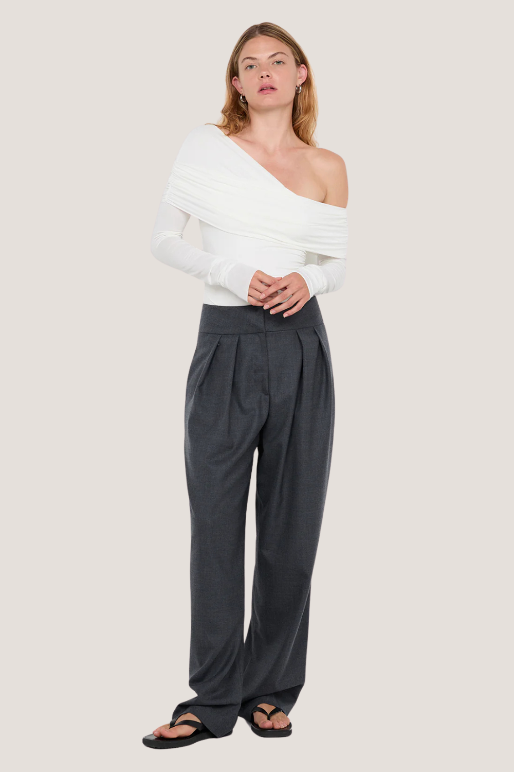 Tillie Drape Top | White