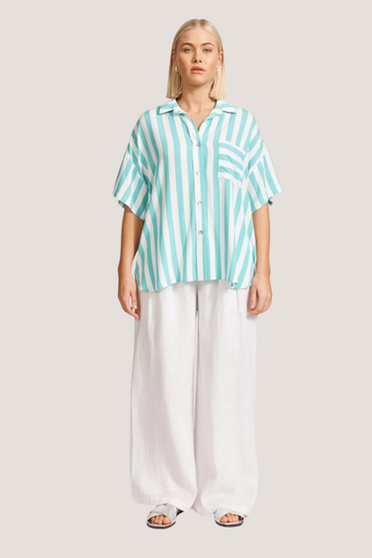 Treville Stripe Shirt | Aqua