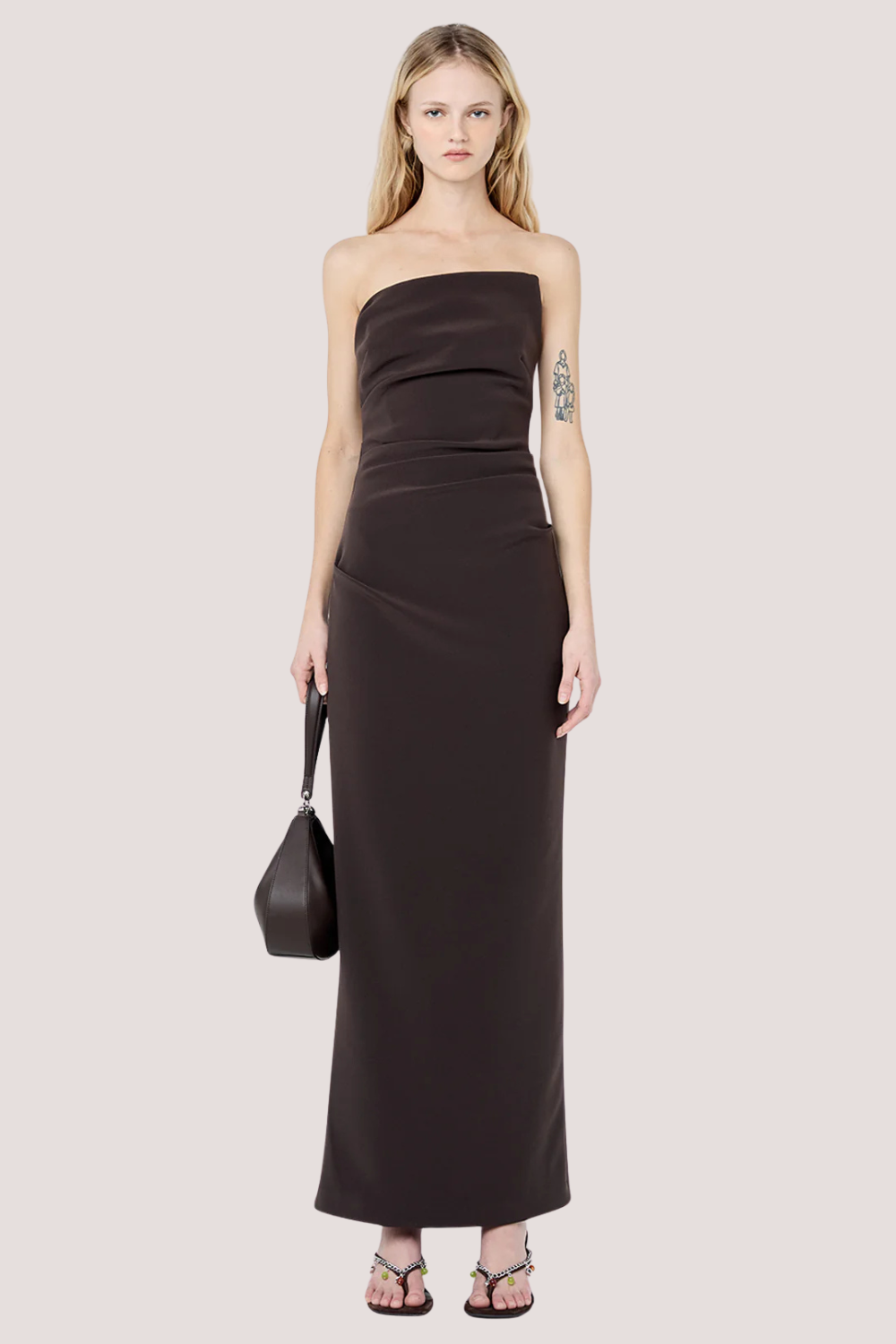 Lior Strapless Dres | Espresso