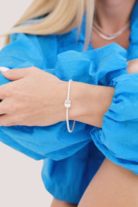 Heirloom Tennis Bracelet | White Gold/Clear ML