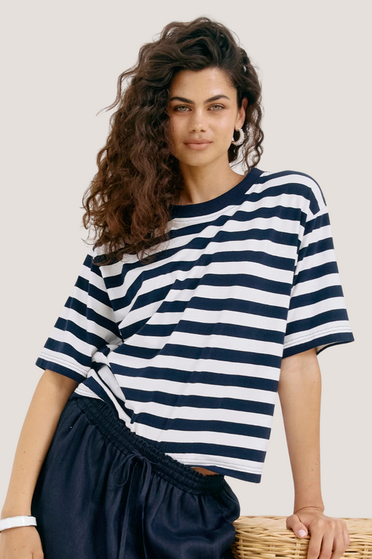 Studio Stripe Tshirt | Indigo