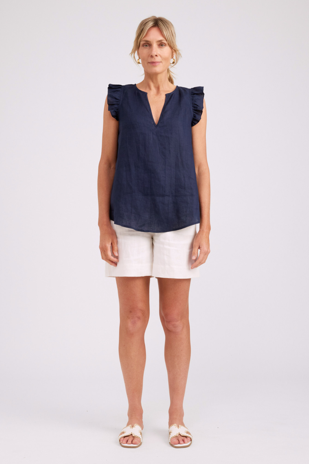 Studio Frill Tank | Navy