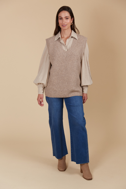 Miru Knit Vest | Taupe