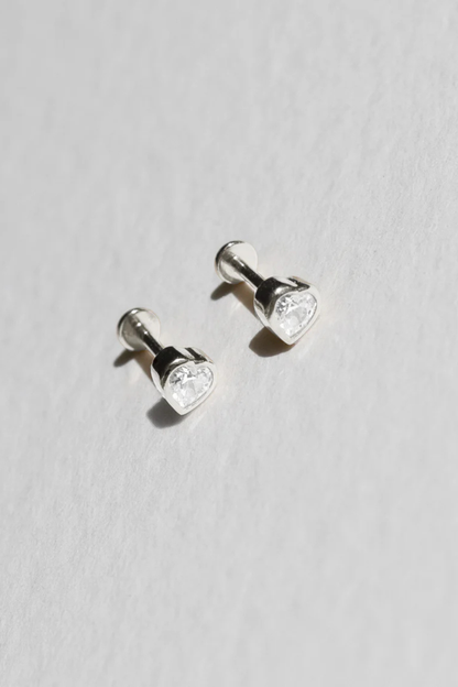 True Love Flat Back Studs | Silver