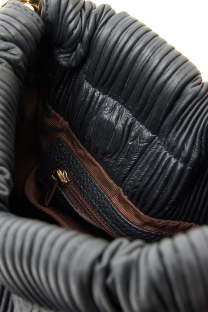 Alexis Shoulder Bag | Black Licorice Pleat