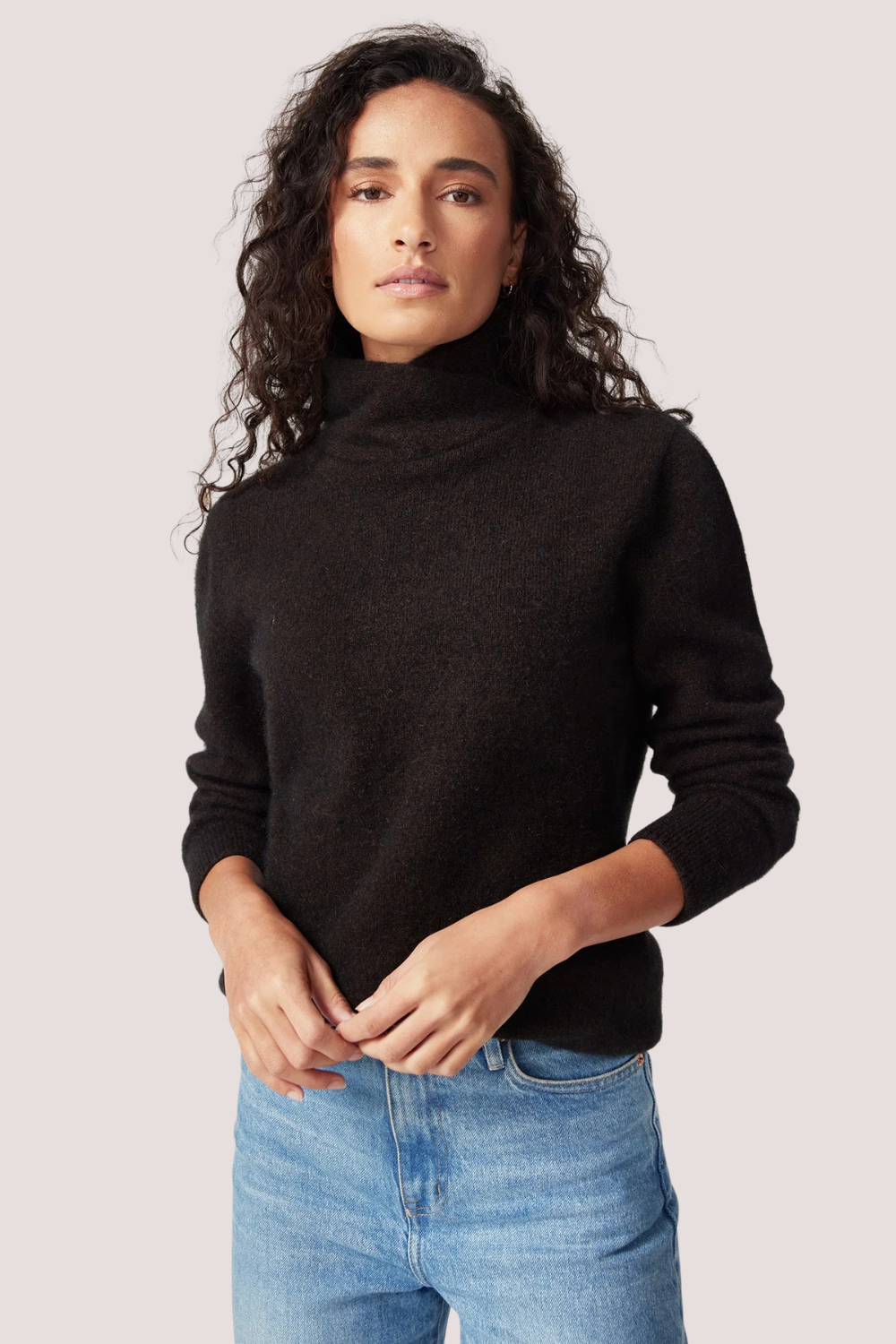 Cross Neck Sweater | Chocolate