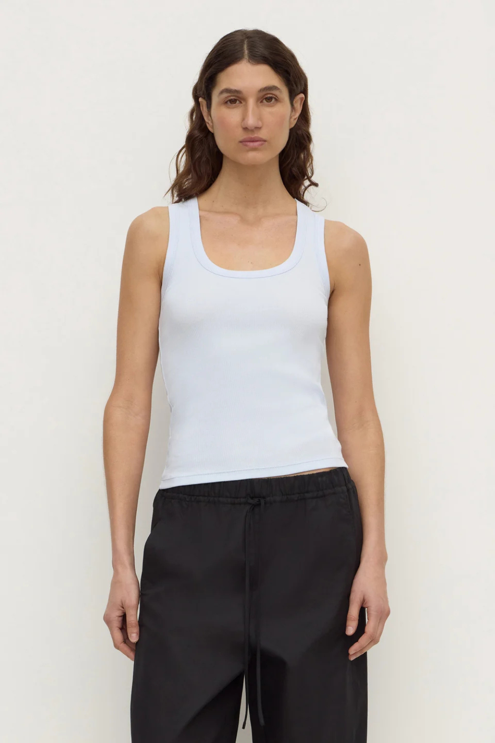 Robyn Scoop Neck Rib Tank | Powder Blue