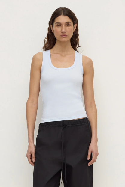 Robyn Scoop Neck Rib Tank | Powder Blue