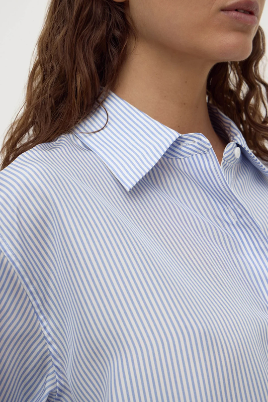 Spencer Stripe Silk Shirt | Blue/White Stripe