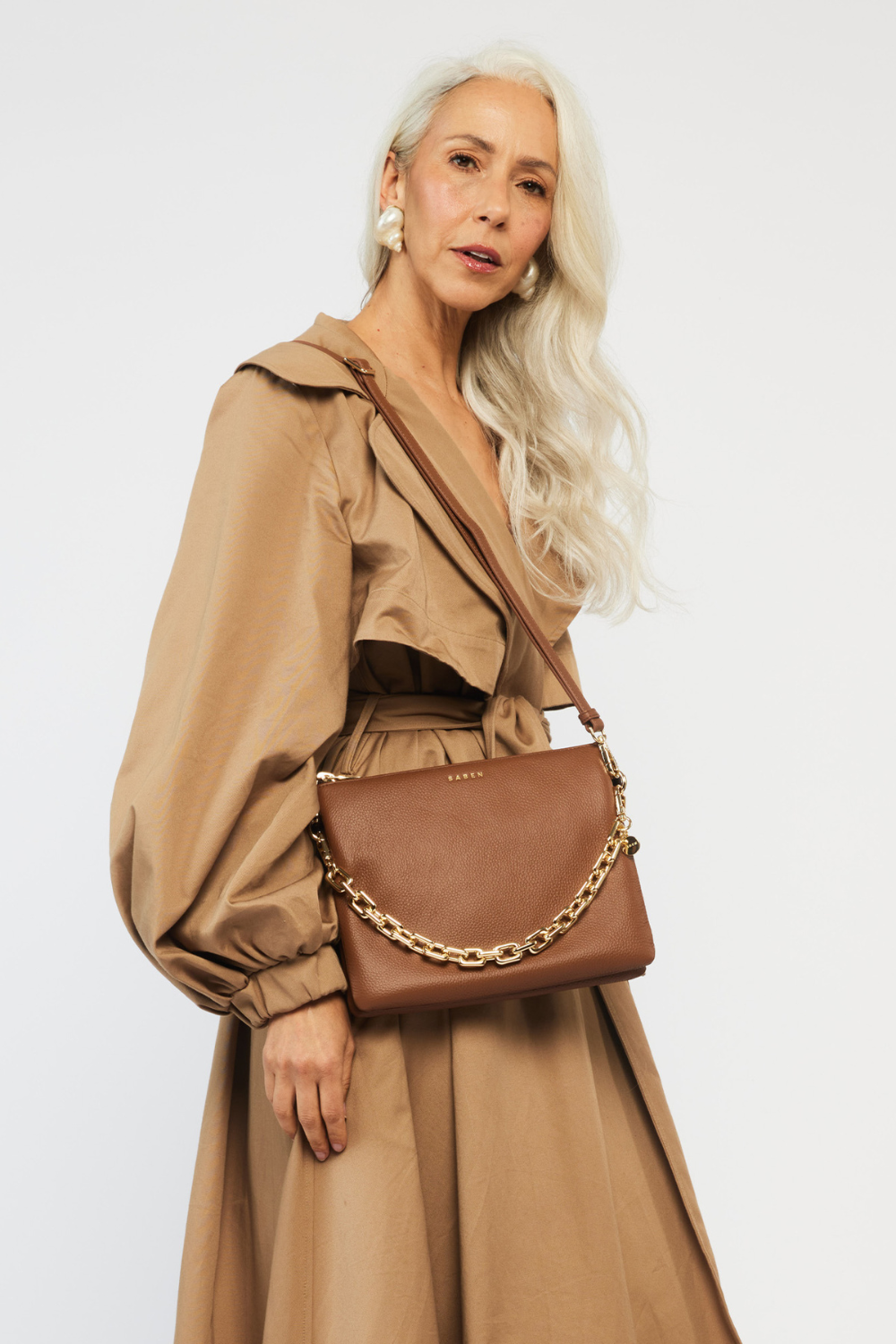 Matilda Crossbody | Tan + Chunky Chain