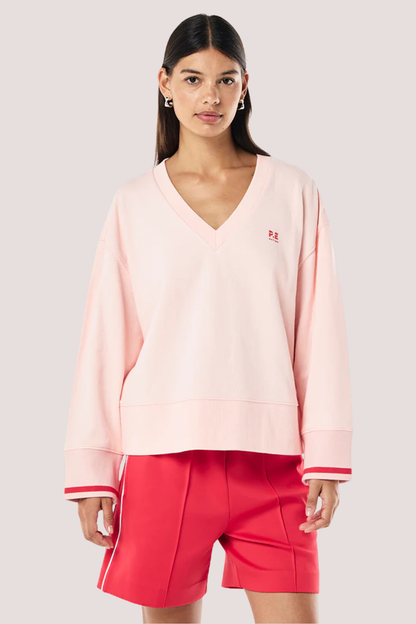 Courtside V-Neck Sweat | Petal