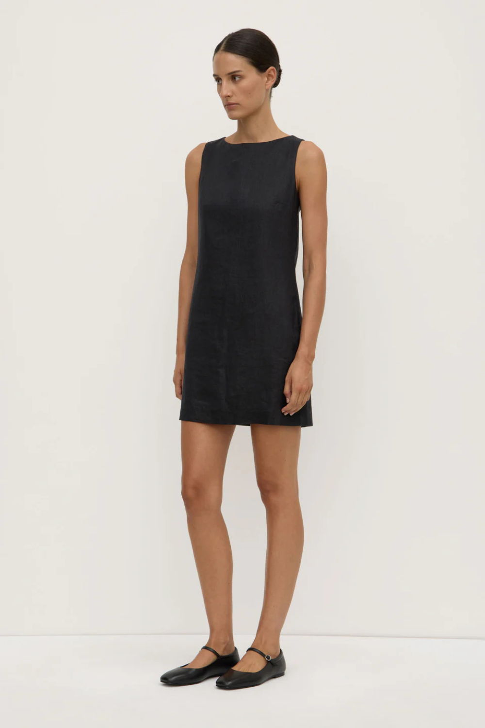 Nadine Linen Mini Dress | Black