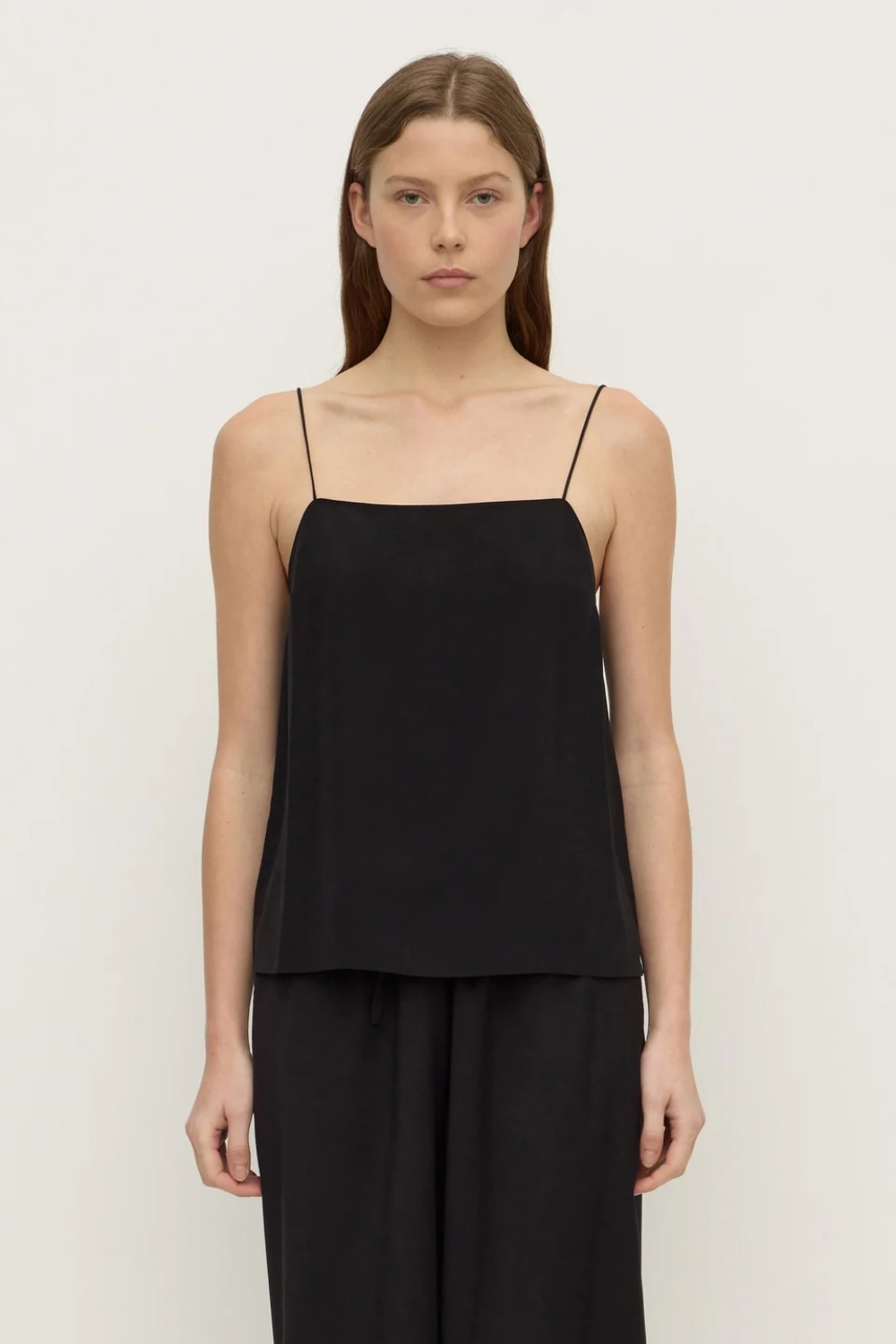 Aime Silk Tank | Black