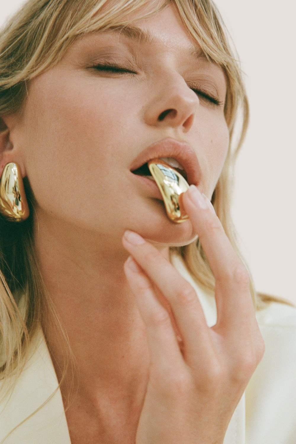 Blob Earrings Maxi  (Clip On)  | Gold