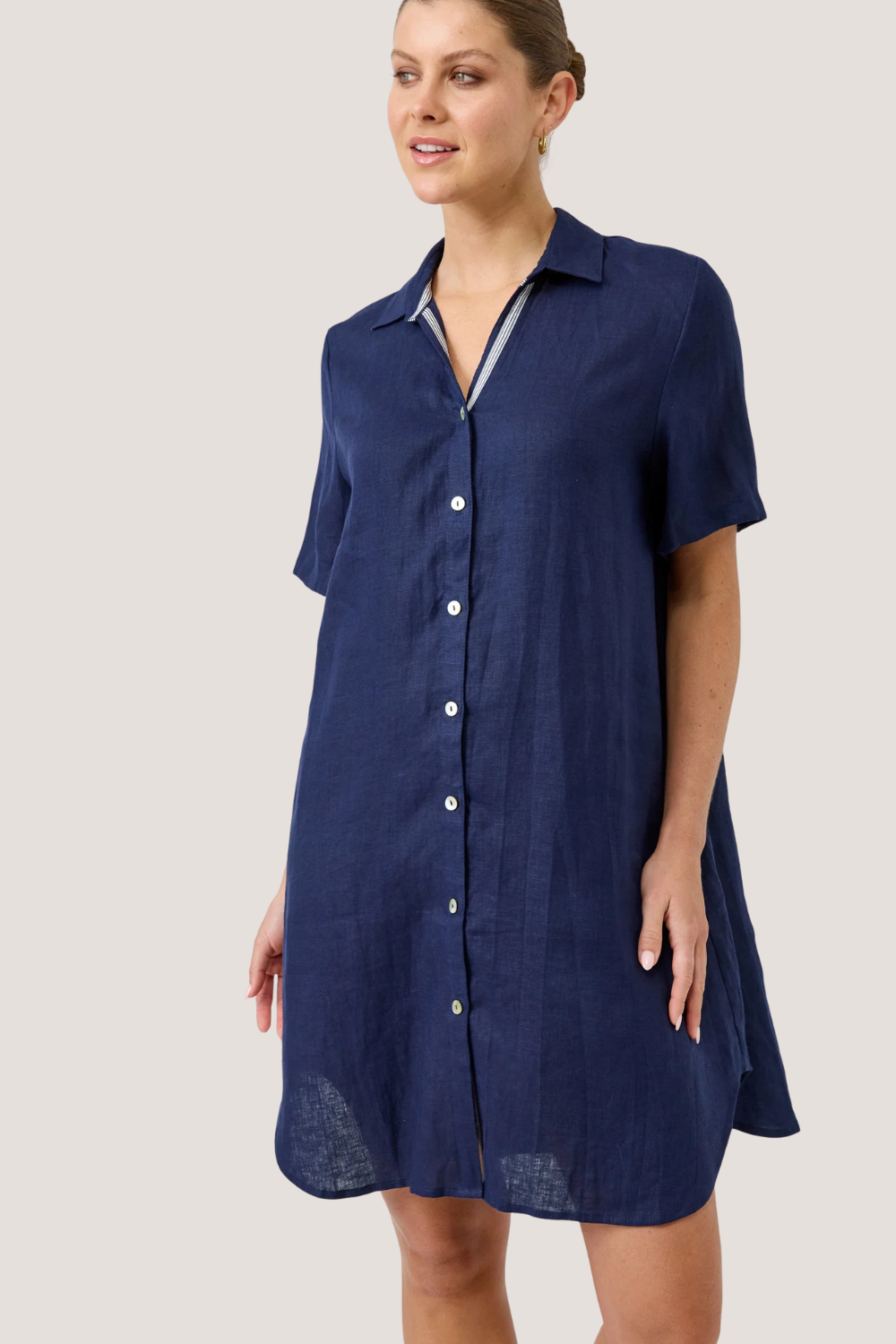 Studio Short Shirt Dress | Indigo