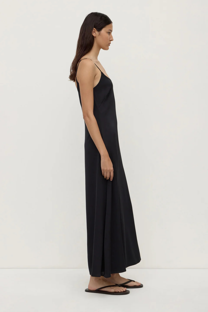 Amaris Silk Maxi Dress | Black