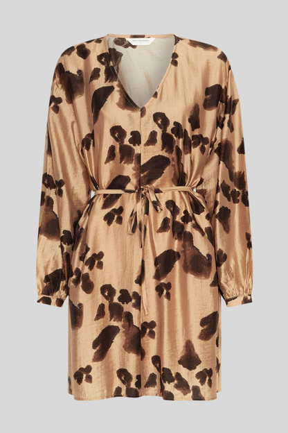 MSCH Nilla Romina Short Dress AOP | Iced Coffee Leo