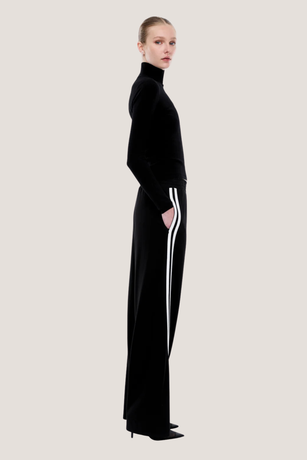 Valentina Stripe Pant | Black/Off White