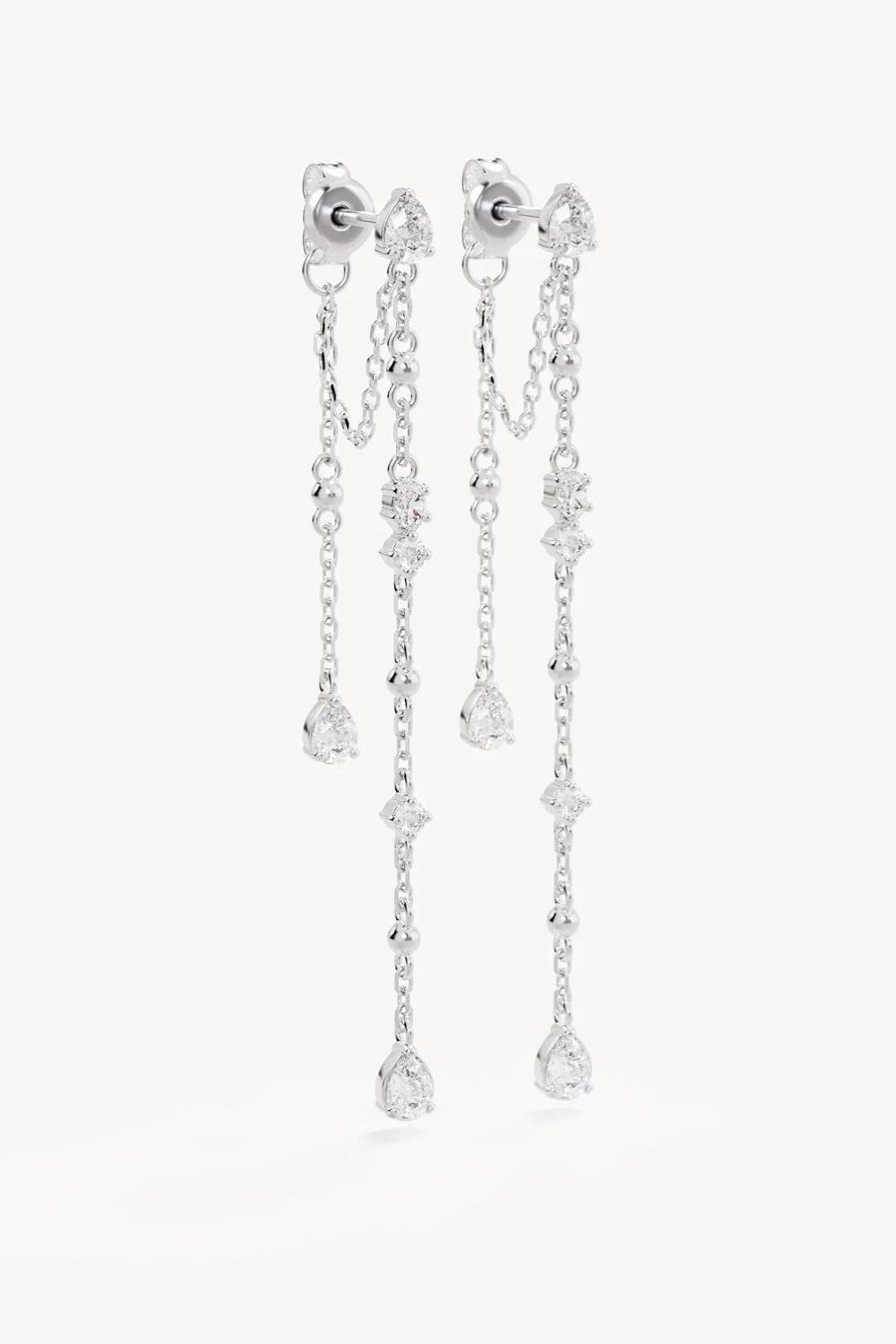 Sterling Silver Cosmic Whisper Chain Earrings