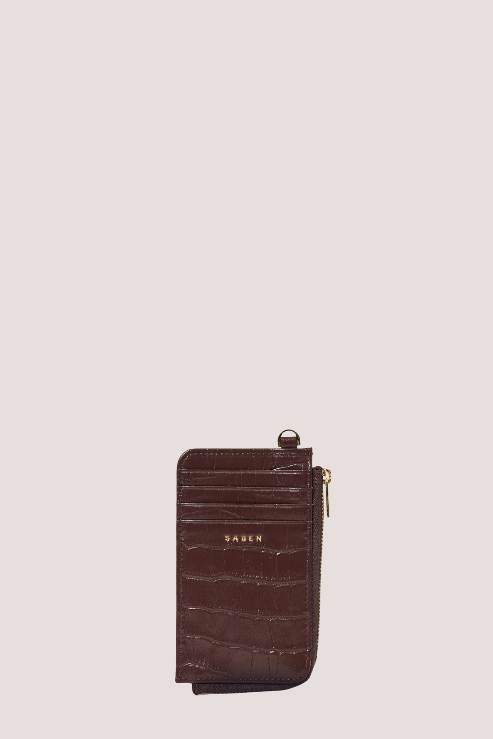 Winona Card Holder | Espresso Croc