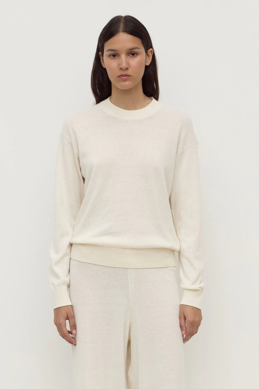 Cotton Cashmere Lounge Sweater | Cream