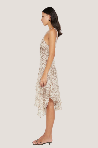Feline Midi Dress | Faded Leopard