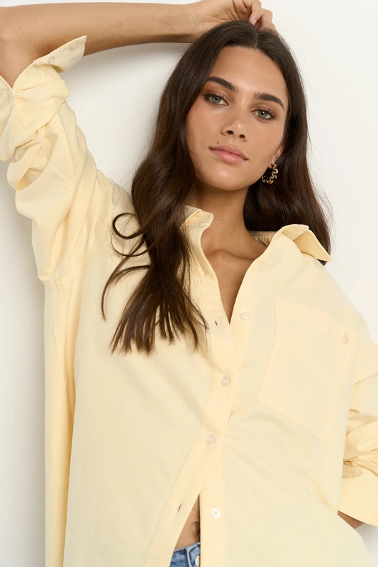 Signature Lemon Oxford Oversized Boyfriend Shirt