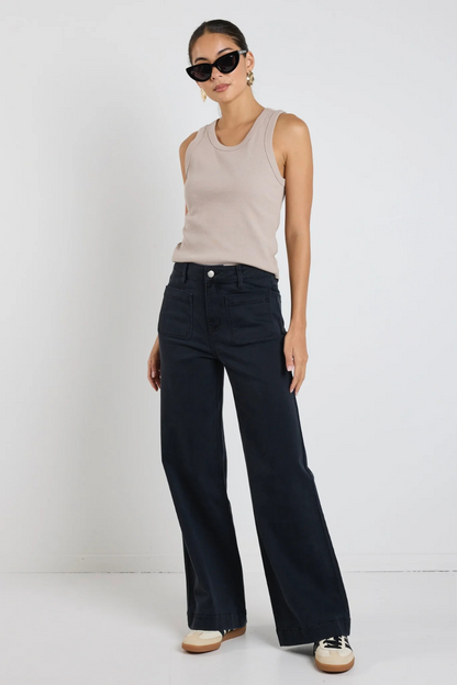 Cobble Taupe Rib Cutaway Tank