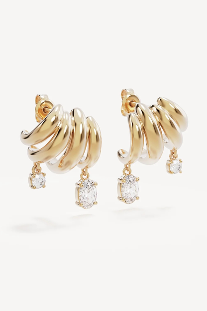 18k Gold Plated In the Stars Illusion Hoops