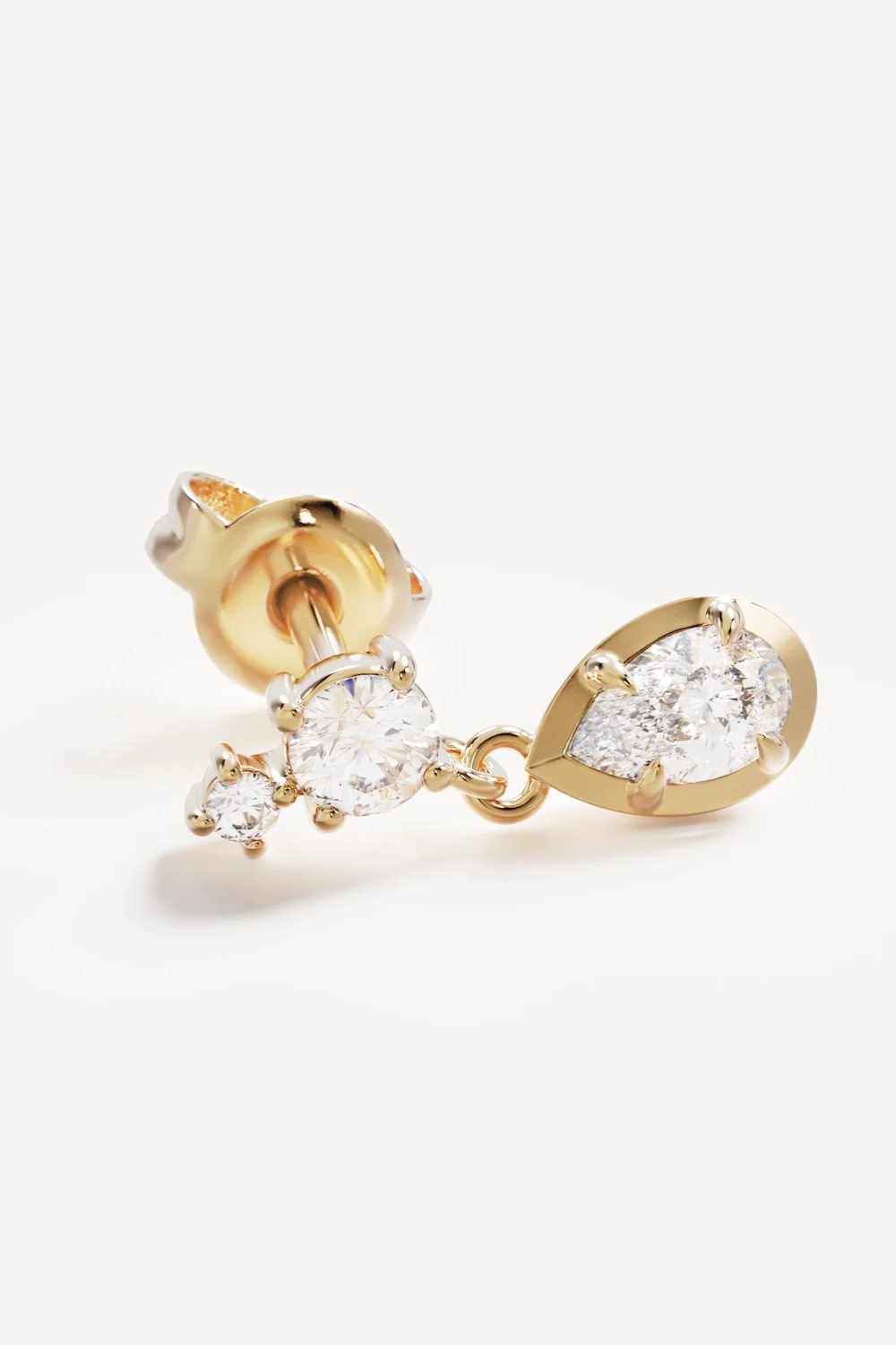 18k Gold Vermeil Quiet Radiance Drop Stud Earrings