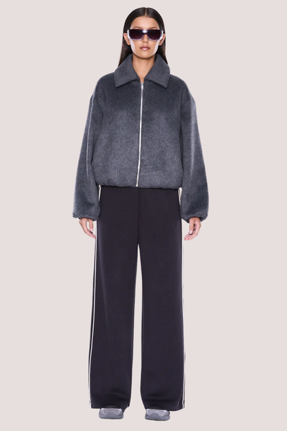 Maeve Wool Blend Bomber | Grey