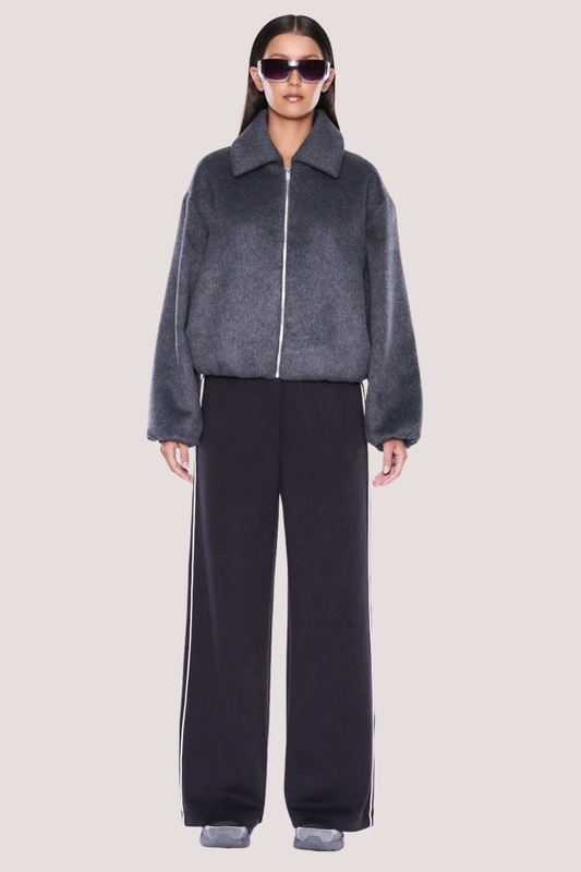 Maeve Wool Blend Bomber | Grey