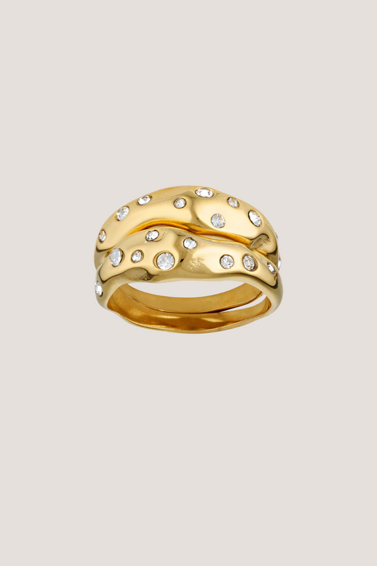 Mali Ring Set | Gold/Clear