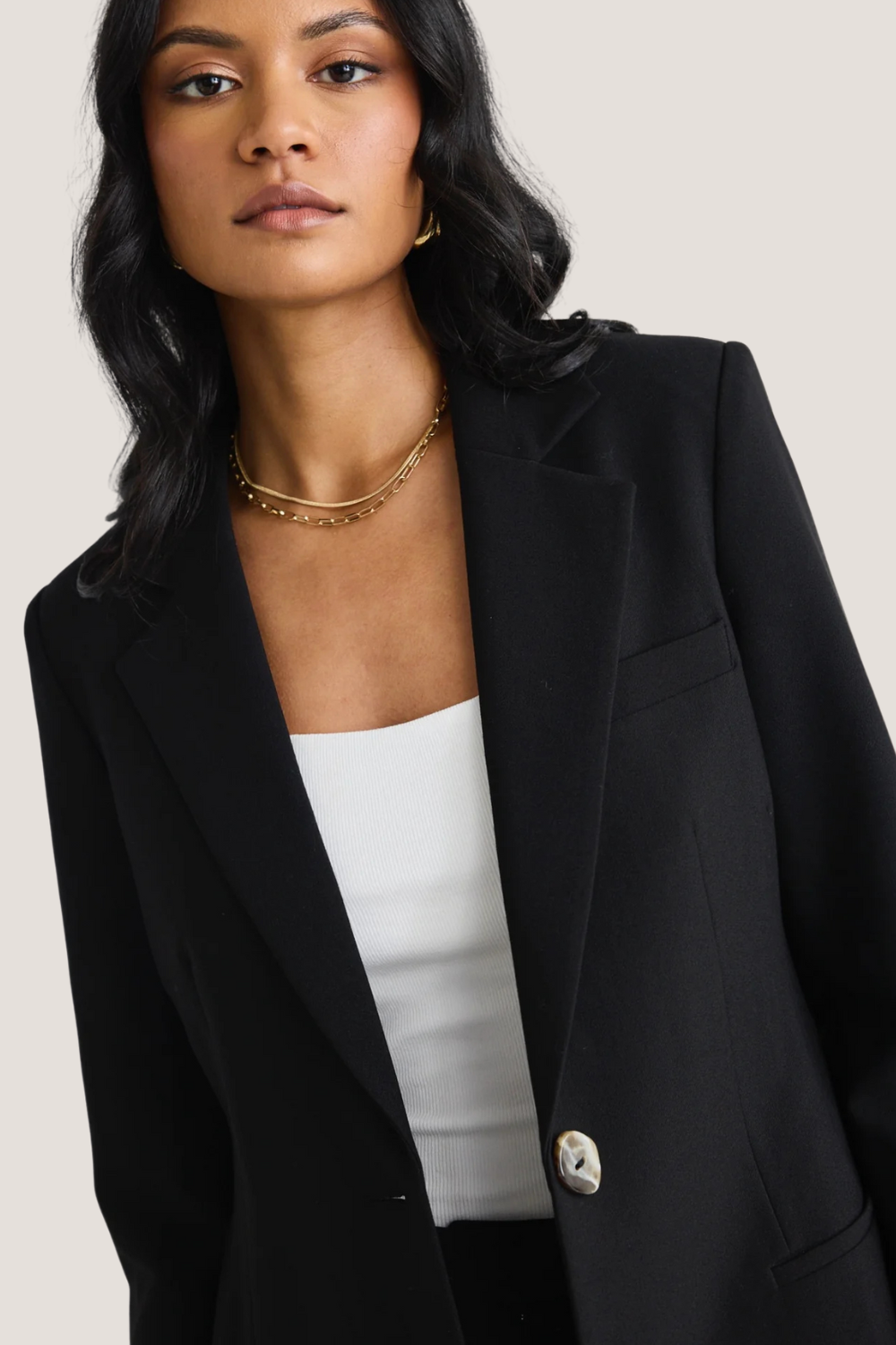 Enough Black Textured Fitted Blazer