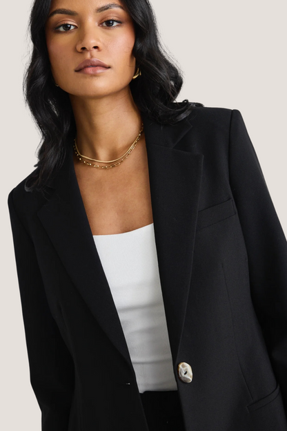 Enough Black Textured Fitted Blazer