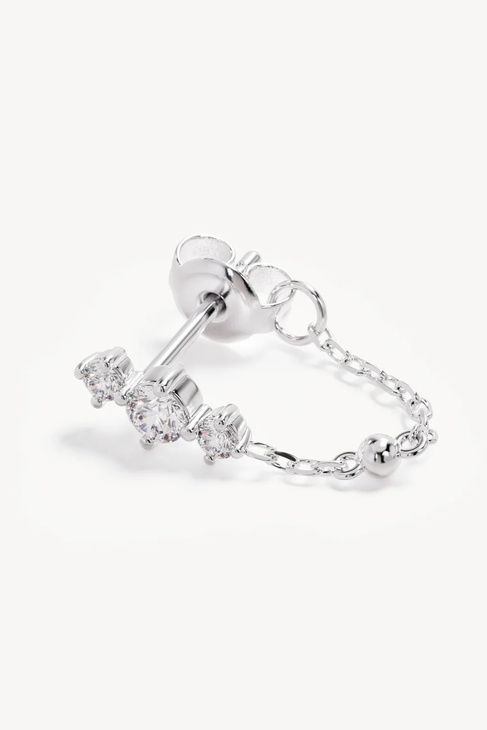 Sterling Silver In the Stars Chain Huggie Earrings