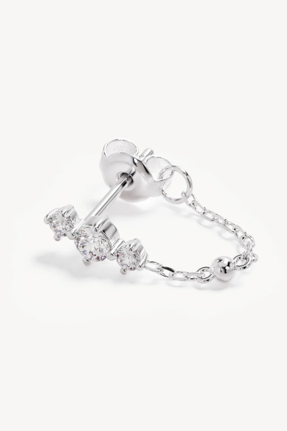 Sterling Silver In the Stars Chain Huggie Earrings