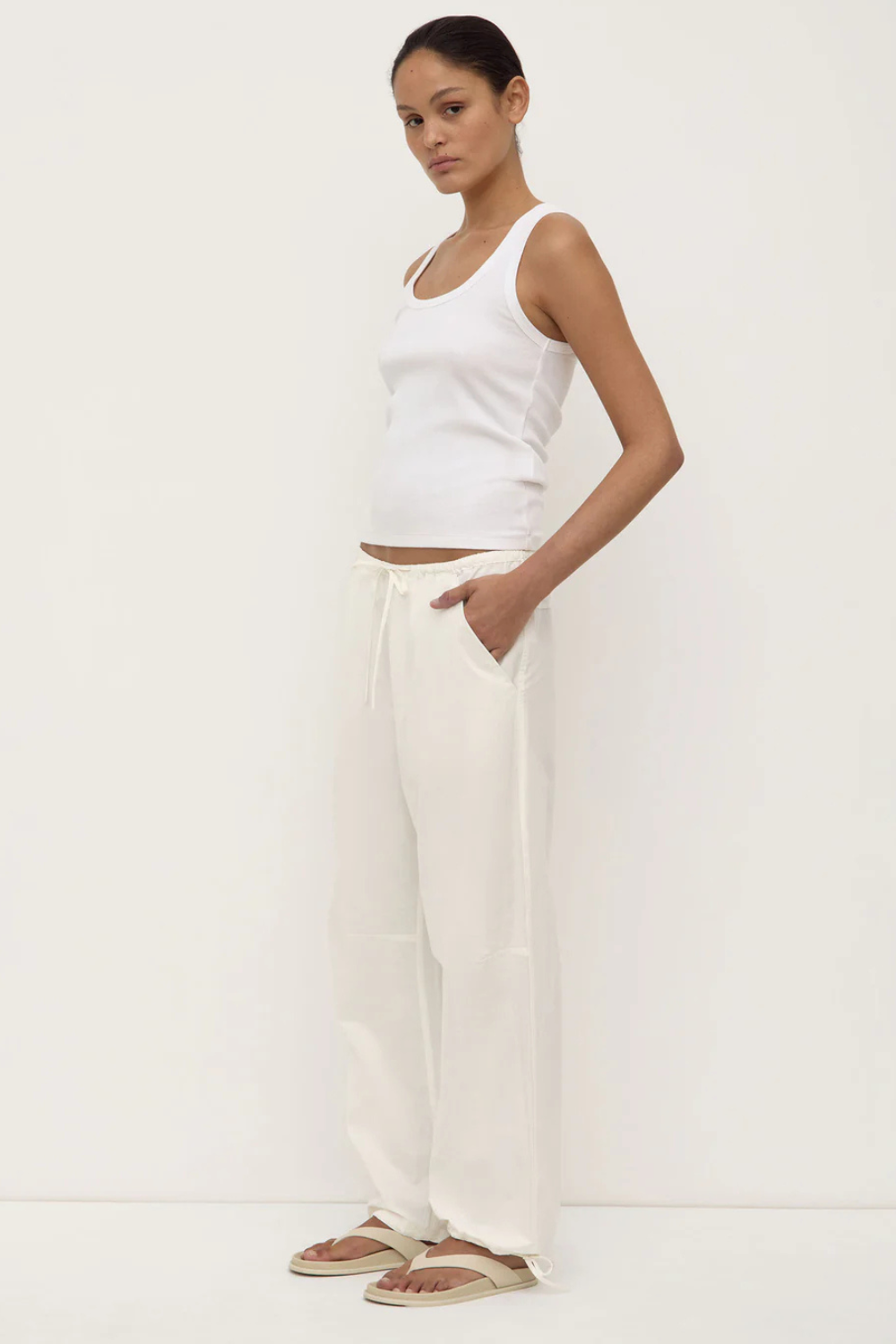 Rooney Poplin Pant | White