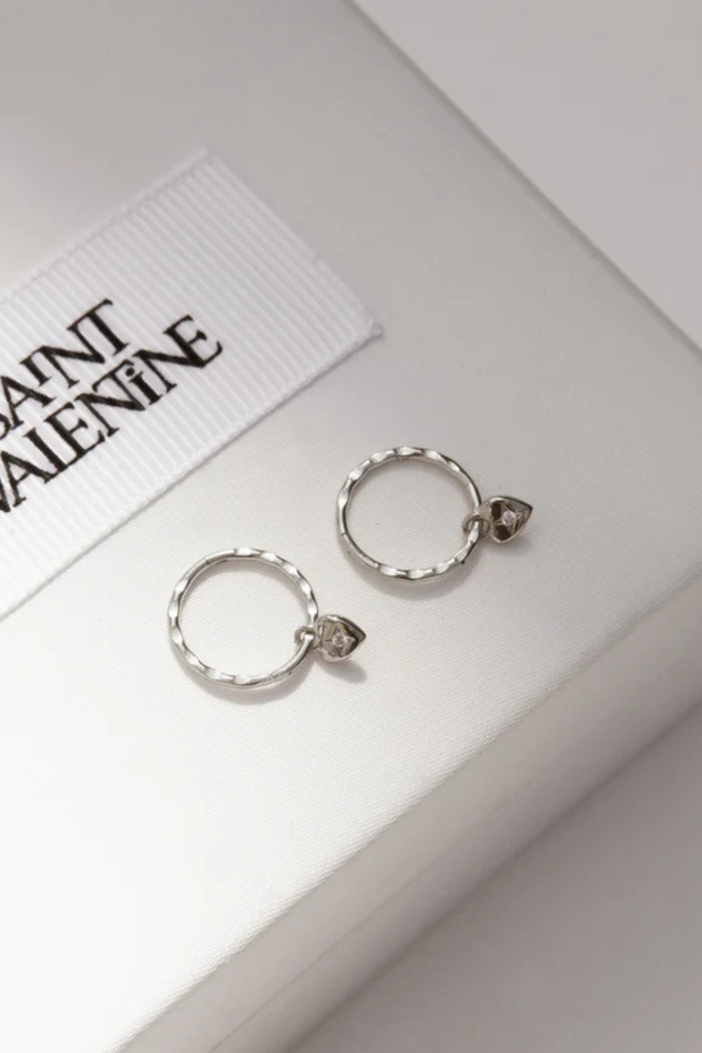 Mini Heart Hoops | Silver