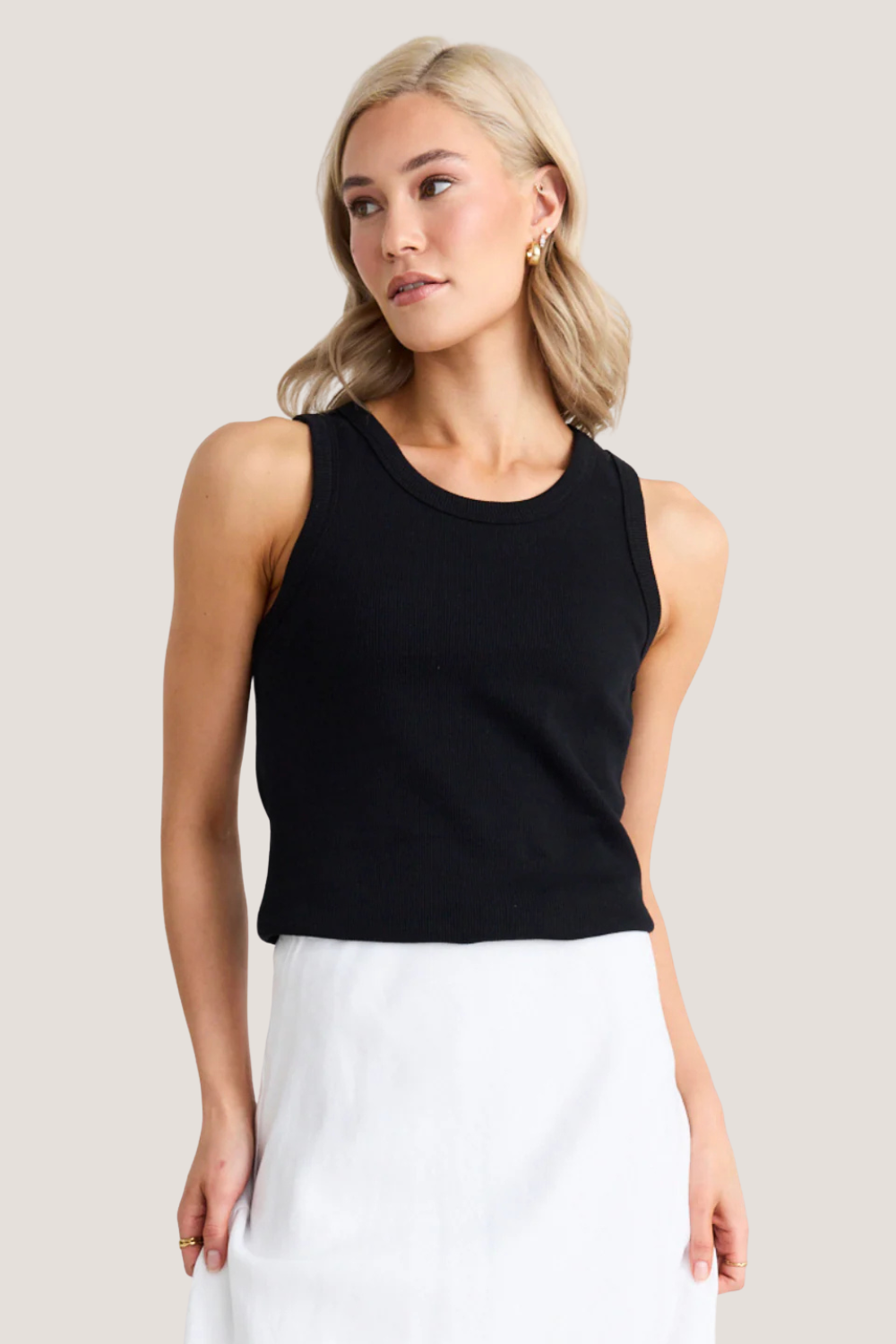 Cobble Black Rib Cutaway Tank