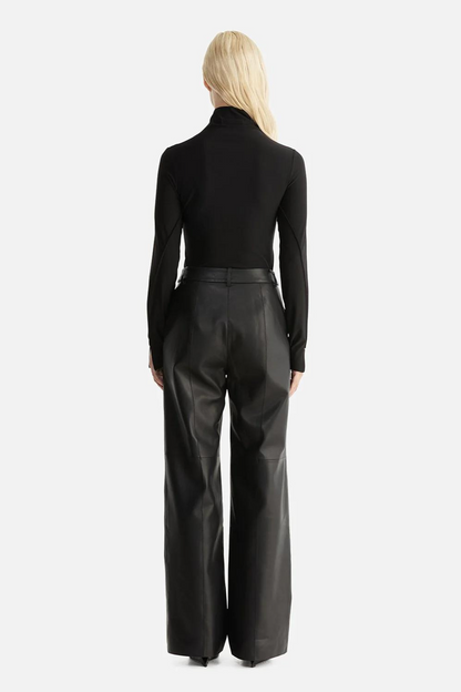 Core Relaxed Leather Pant | Black